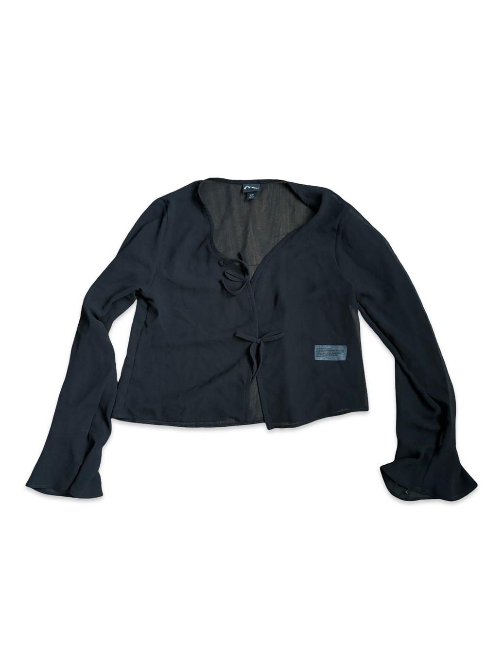 Art Class Kids Black Lightweight Tie-Front Cardigan Size M (8)
